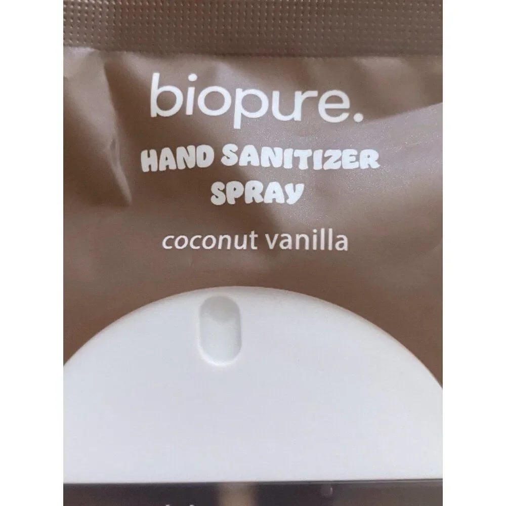 Biopure Scented Hydrating Hand Sanitizer Spray 1 Fl Oz Coconut Vanilla Round NEW